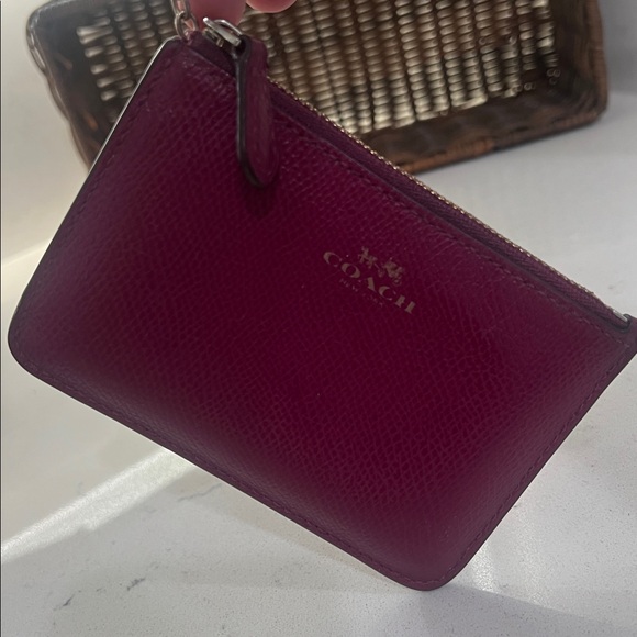 Coach Women's Burgundy Leather Wristlet - Picture 11 of 12